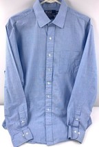 Vintage Polo Ralph Lauren Curham Classic Fit Shirt Mens 16.5 36 Blue Herringbone - £21.49 GBP