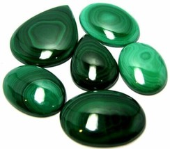 TOP Quality 366Ct 6pc Lot Natural Malachite Untreated Oval Cabochon Gemstones - £79.92 GBP
