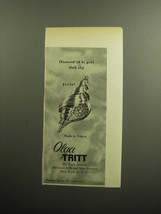 1959 Olga Tritt Jewelry Ad - Diamonds 18 kt gold shell clip - $18.49