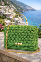 handmade crochet bags- Emerald Grace-A bag with personality - $79.20