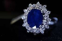 Authenticity Guarantee 
Ladies&#39; Sapphire &amp; Diamond Ring 14K White Gold - Dazz... - £1,226.81 GBP