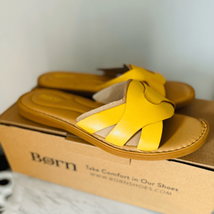 Born Isabella Slide Leather Sandal, Cushioned Comfort Shoe, Size 10, Yel... - $79.00