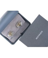 Retro Movado 18k gold/Sterling Heart earrings in box - £350.44 GBP