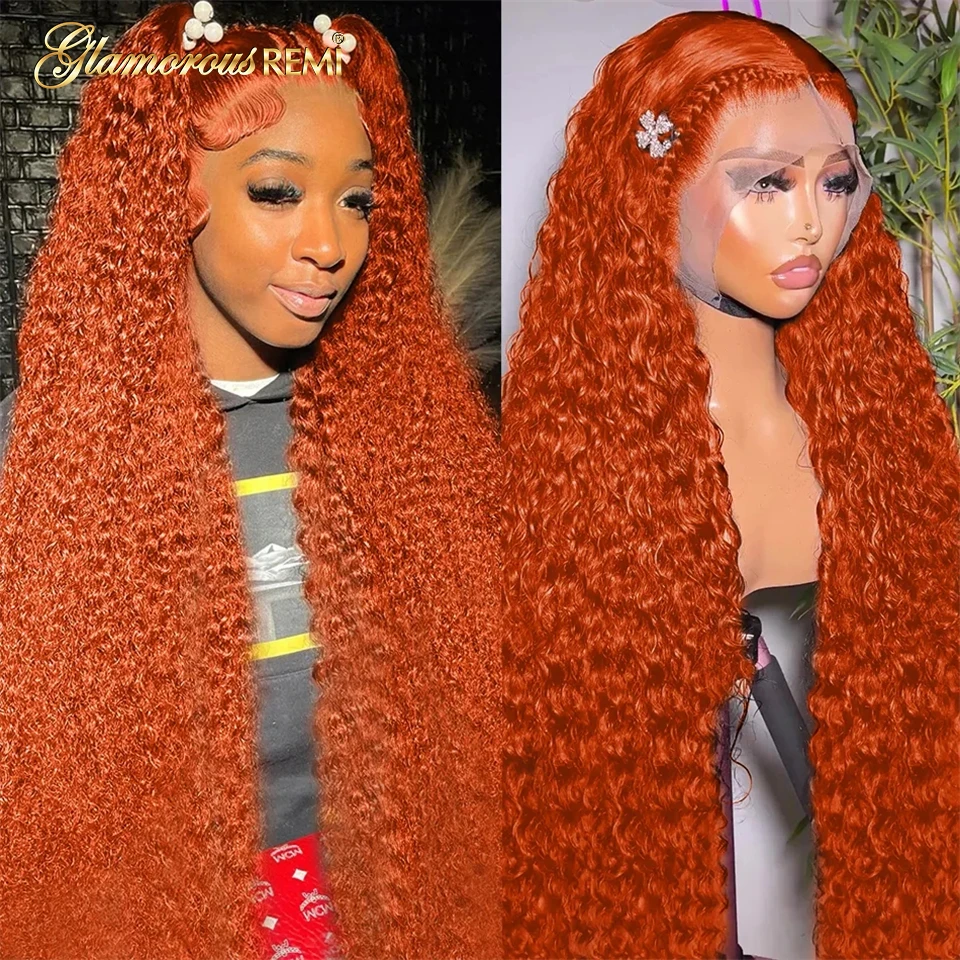 Ginger Orange Curly Wig #350 Brazilian Preplucked Human Hair Wig Natural - £83.51 GBP+