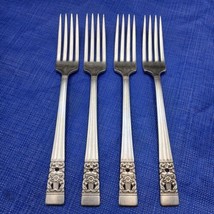 Oneida Community Coronation 1936 Set 4 Dinner Fork 7.5&quot; Antique Silverplate  - £30.18 GBP