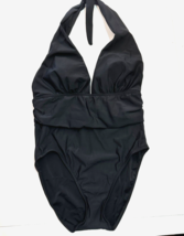 Women&#39;s One Piece Swimsuit Black Tummy Control halter size M - £10.97 GBP
