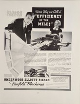 1936 Print Ad Underwood Elliott Fisher Fanfold Machines for Office Forms... - £16.33 GBP