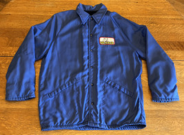 Vintage DeKalb Pig Patch Logo Faux Fur Lined King Louie Coaches Jacket 70s 80s M - £54.88 GBP