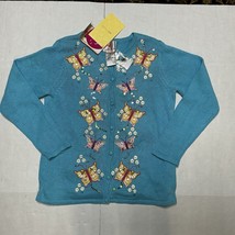 Quacker Factory Women’s Cardigan Sweater Embellished Butterflies W/light... - $33.90