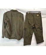 Ralph Lauren 2 PC Cropped Pants &amp; Shirt Top Jacket Army Green Casual M/8 - £46.57 GBP