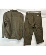 Ralph Lauren 2 PC Cropped Pants &amp; Shirt Top Jacket Army Green Casual M/8 - $81.36 CAD