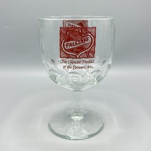 Vintage Falstaff Beer Logo Thumbprint Stemmed Goblet Heavy Glass 6&quot; Tall... - £7.59 GBP