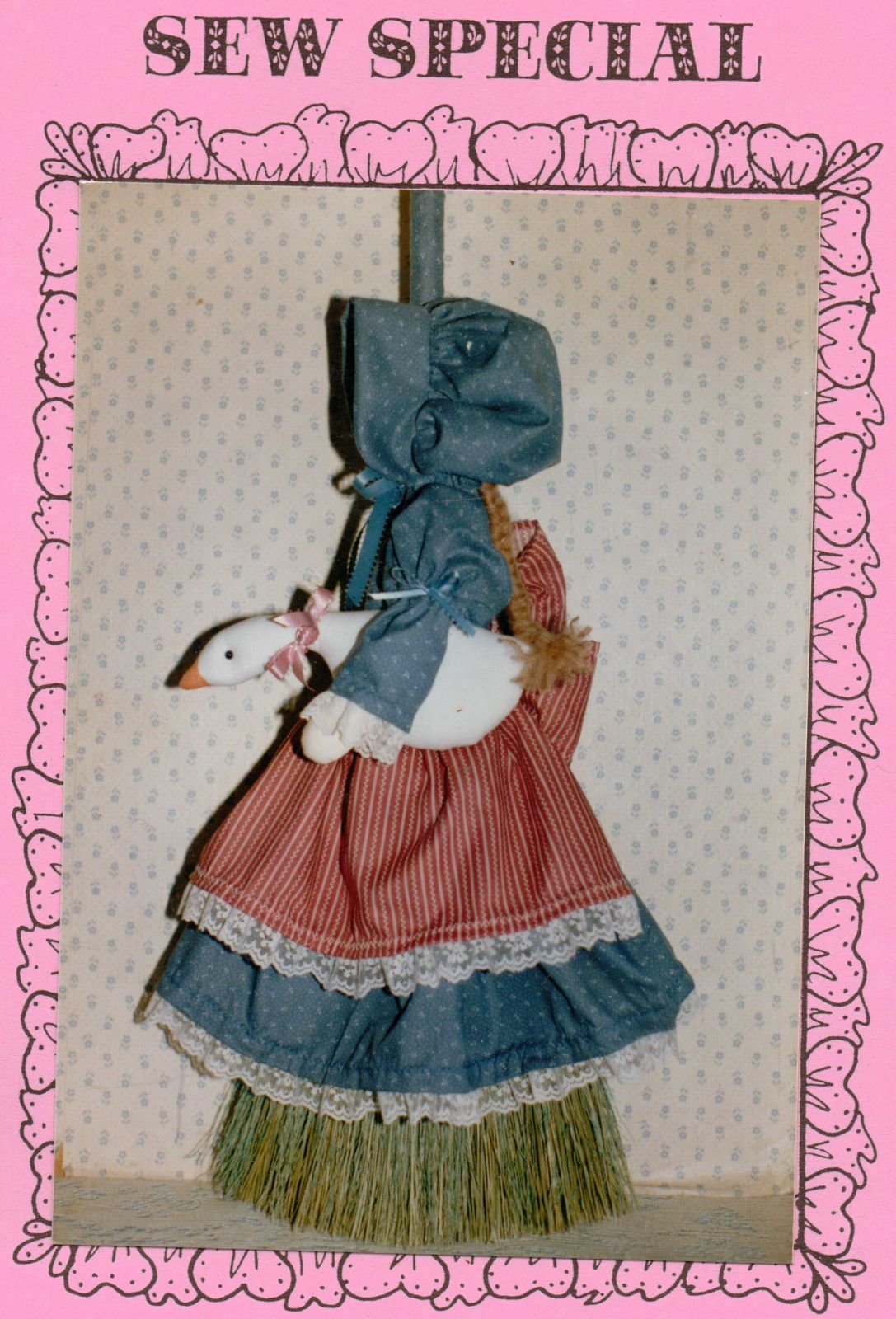 1985 Sew Special Stuffed Goose Girl Collection Broom Cover Sew Pattern Uncut - $12.99