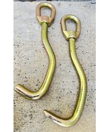 Set Of 2 J-Style Round &amp; Flat Nose Sheet Metal J Hook Auto Repair Pullin... - $46.74