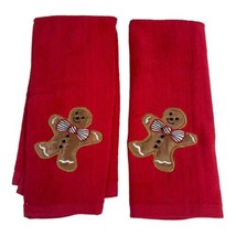 Set Of 2 Better Home Red Gingerbread Kitchen Towel Vintage Patch Christm... - £18.63 GBP