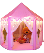 Princess Tent Girls Large Playhouse Kids Castle Play Tent with Star Ligh... - $57.12