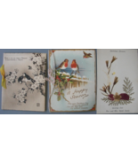.  Antique 1925 era Christmas Cards, Theme, Nature, Birds, one printed b... - $20.51 CAD