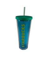 RARE 2014 Starbucks Clear Teal Blue And Yellow Summer Venti Cold Cup Tum... - £14.03 GBP