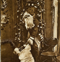 1909 Santa Claus with Sack of Toys Photo Style Xmas Antique Christmas Po... - £8.95 GBP