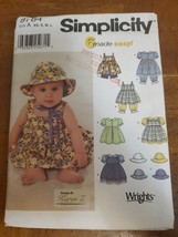 Simplicity 9784 Infant Toddler Girls Dress Hat Bloomer Pattern 1-18m *Un... - $107.74 MXN