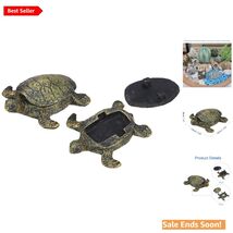Outdoor Waterproof Faux Turtle Key Hider—Bronze Resin Secure Garden Deco... - $31.63