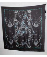 NWT All Saint&#39;s All Of A Flutter Silk Charcoal Blue 45 x 47 inch Square ... - $39.60