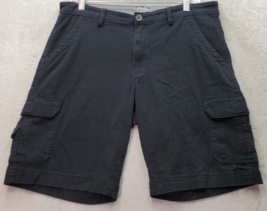 Chaps Cargo Shorts Men&#39;s Size 32 Black Cotton Stretch Slash Pockets Flat Front - £14.51 GBP