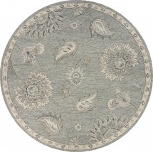 7 Gray Round Wool Hand Tufted Area Rug - €300,99 EUR
