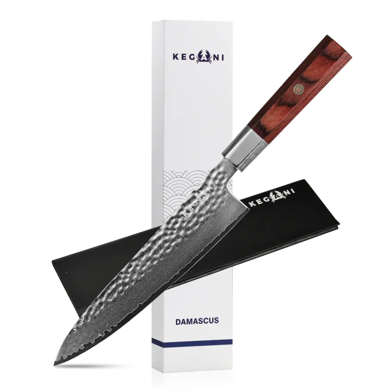 Japanese Chef Knife 67-Layer VG-10 Damascus Steel Rosewood Handle - £79.23 GBP