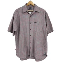 Ecko Unltd. button down shirt large mens checkered red black short sleev... - $12.87