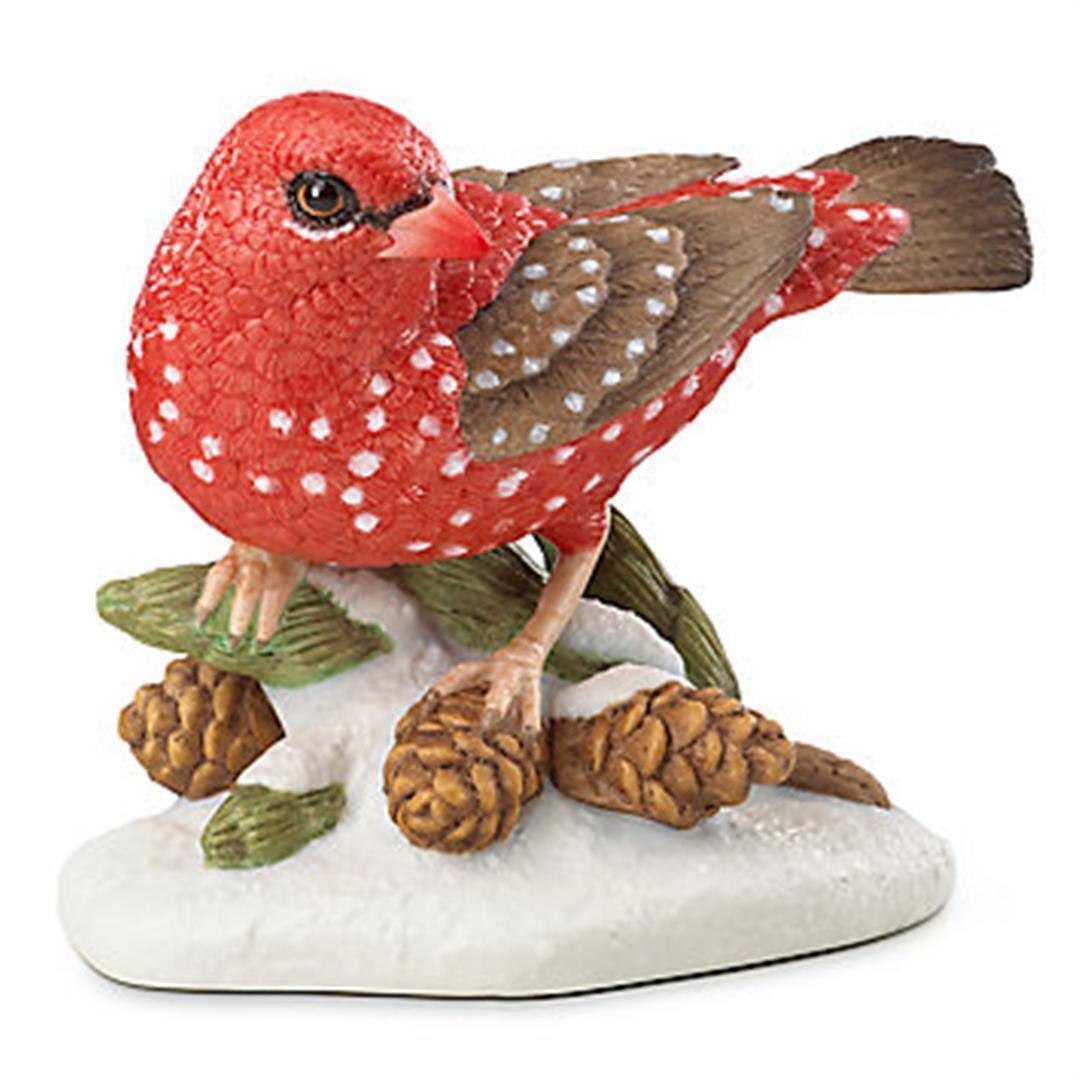 Primary image for Lenox Strawberry Finch Garden Bird Figurine Annual Pine Cones 2016 Christmas NEW