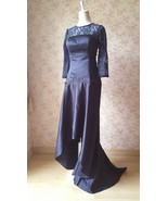 Navy Lace Long Sleeve Mermaid Dress Navy Mother of the bride Dress Weddi... - $215.60 CAD