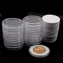 20 Pcs Clear Plastic Coin Capsules 5 Size With Adjustable Morgan Silver Dollar - £10.31 GBP
