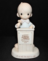 Precious Moments 1982 Let Us Call Club To Order 6&quot; Boy At Podium Figurine, E0303 - £10.35 GBP