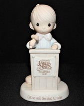 Precious Moments 1982 Let Us Call Club To Order 6&quot; Boy At Podium Figurine, E0303 - $12.95