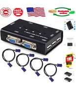 Compact 4-Port USB VGA KVM Switch for High-Resolution Multimedia Experie... - €39,47 EUR