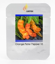 Orange Peter Penis Chili Pepper Organic Seeds 10 Seeds Edible Interesting Landsc - £7.61 GBP