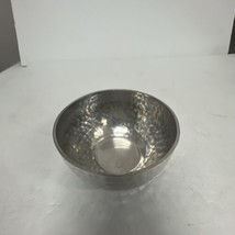 Ihi hammered 4.5” metal brass silver bowl made in India nice shape - $8.91