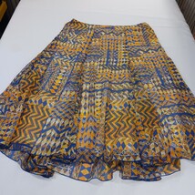 Ruby Rd. RN#107680 Women's Yellow/Blue Pleated Pull-On Skirt Size 16 image 15