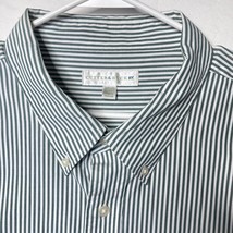 Cutter Buck Shirt Adult 3XB 3X Big Green White Stripe Casual Preppy Button Down - $18.05