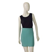 BCBG MaxAzria Turquoise Stretch Elasticated Mini Length Skirt size L, new - $58.41