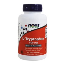 NOW Foods L-Tryptophan 500 mg., 60 Vegetarian Capsules - £13.05 GBP