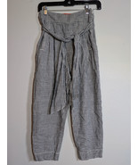 Cartonnier Anthropologie Checkered Tie Belt Pants Women&#39;s Size 0 White/Gray - $39.32 CAD