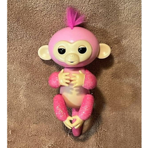 WowWee Fingerlings Interactive 5&quot; Glitter Monkey (Pink, Pink Hair) TESTED, WORKS - £6.33 GBP