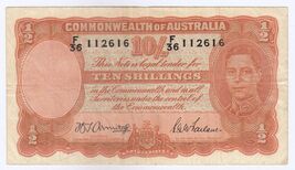 Australia, 10 Shillings, 1942, Sign: H.T. Armitage / S.G. Macfarlane, P2... - $108.77