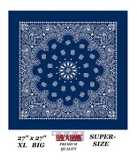 Hav-A-Hank SUPER SIZED XL BLUE PAISLEY 27&quot;BANDANA Face Mask Head Wrap Ne... - $16.45 CAD