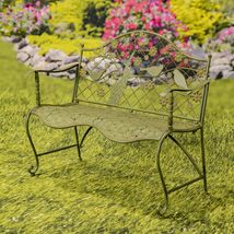 Zaer Ltd. International Classic Iron Garden Bench with Nature Scenery (Moose &amp; E - £244.91 GBP