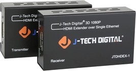 J Tech Digital HDMI Extender over cat5e 6 1080P 200ft HDMI Balun Over Si... - £72.93 GBP