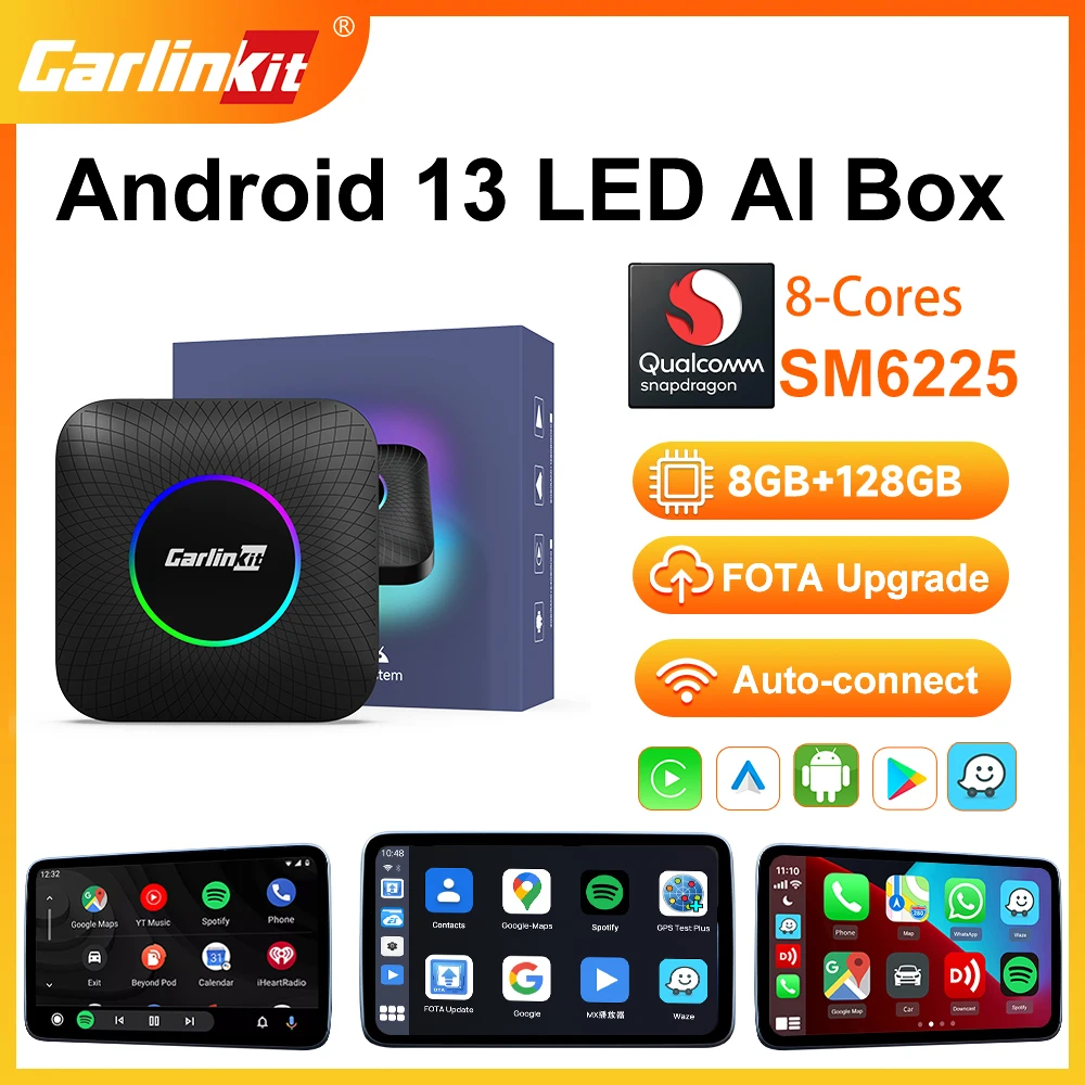 Android 13 CarlinKit CarPlay Ai Box 8GB+128GB Wireless Android Auto&amp;CarPlay - £238.54 GBP+