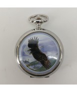 Collectible Pocket Watch Eagle Watch Majestic Flight Mountain Sky Al Agn... - $13.46